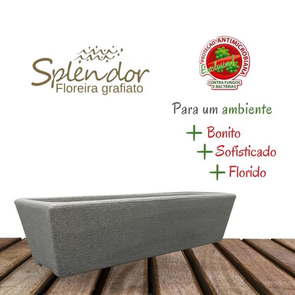 Floreira Grafiato Jasmine Pedra Com Dimensão 20x100x25 Cm 50 Litros Durín Imagem de Floreira Grafiato Jasmine Pedra Com Dimensão 20x100x25 Cm 50 Litros Durín