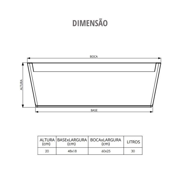 Imagem de Floreira Grafiato Jasmine Pedra Com Dimensão 20x60x25 Cm 30 Litros Durín