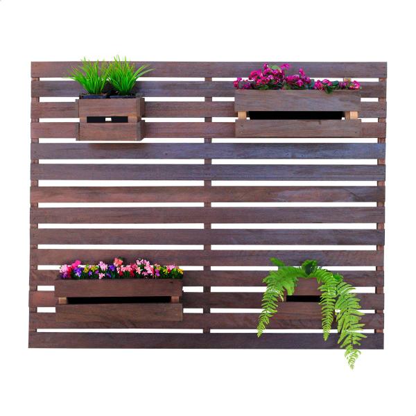 Imagem de Floreira Para Plantas Jardim Vertical Madeira Maciça 100x80cm Imbuia