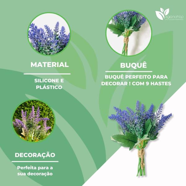 Imagem de Flores artificiais Buquê de Lavanda