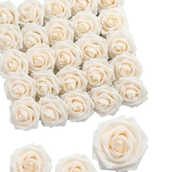 Imagem de Flores Artificiais de Espuma Rosa (7cm) - Para Decoração de Casa e Casamento