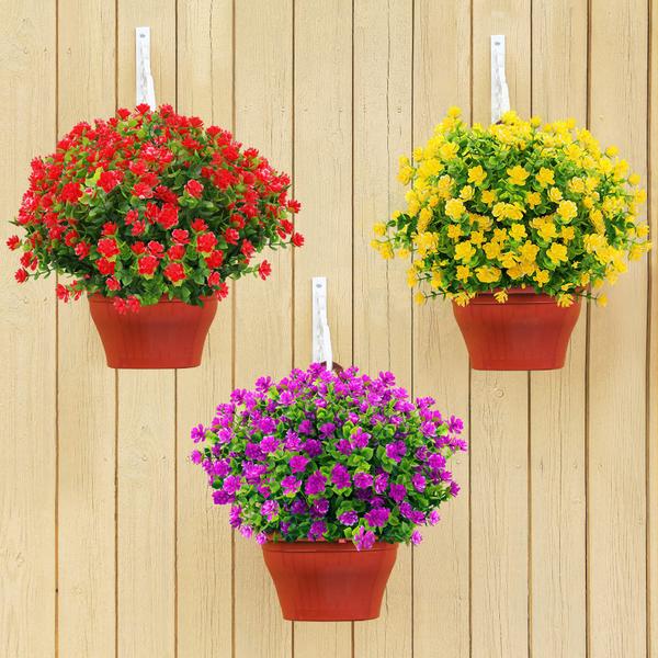 Imagem de Flores artificiais GREENRAIN para decoração ao ar livre (pacote com 9)