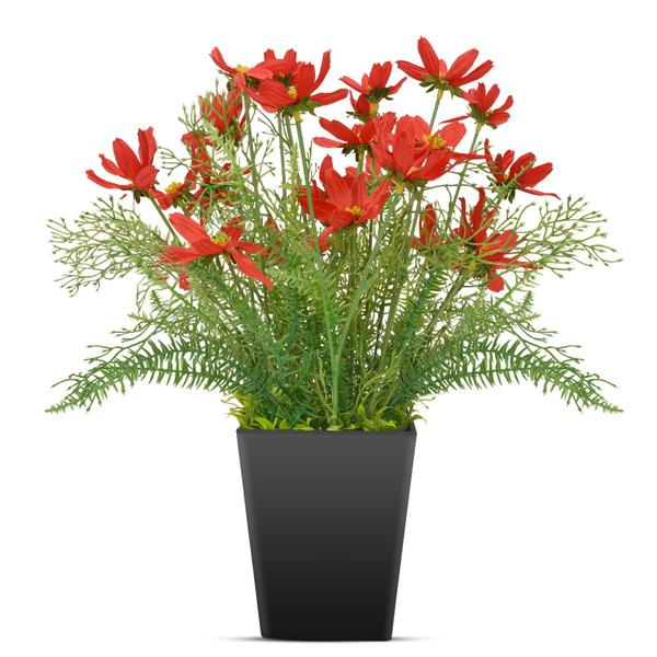 Imagem de Flores artificiais luxsego Coreopsis Faux Silk com vaso