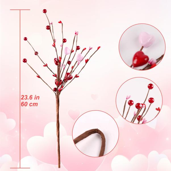 Imagem de Flores artificiais N&T NIETING Berry Twig Stem Dia dos Namorados