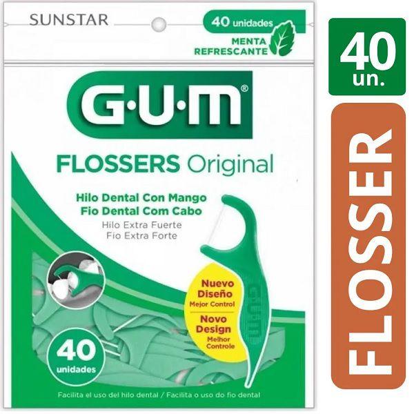 Imagem de Flosser Fio Dental com Haste GUM 40 Unidades