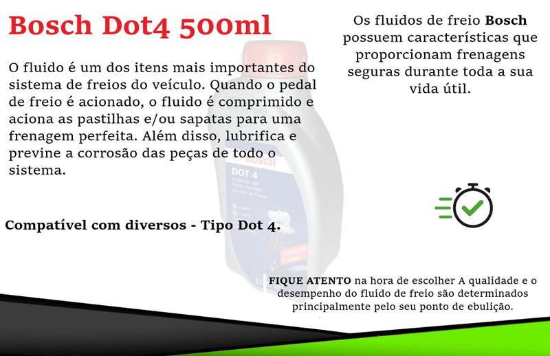 Imagem de Fluido De Freio Dot 4 Bosch 500ml 0204032339