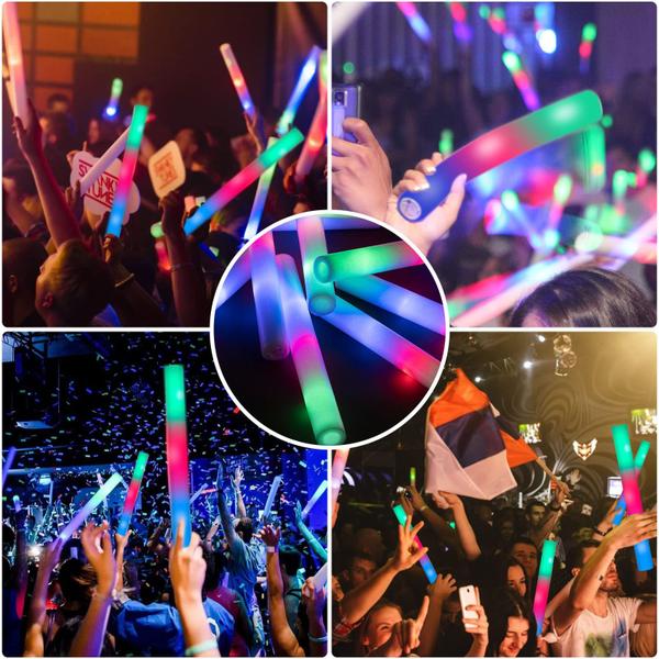 Foam Glow Sticks SHQDD Glow Sticks Bulk 40 cm 28 unidades 3 modos Imagem de Foam Glow Sticks SHQDD Glow Sticks Bulk 40 cm 28 unidades 3 modos