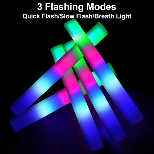 Foam Glow Sticks TURNMEON Giant de 16 polegadas, 32 unidades com 3 modos Imagem de Foam Glow Sticks TURNMEON Giant de 16 polegadas, 32 unidades com 3 modos
