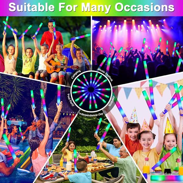 Foam Glow Sticks TURNMEON Giant de 16 polegadas, 32 unidades com 3 modos Imagem de Foam Glow Sticks TURNMEON Giant de 16 polegadas, 32 unidades com 3 modos