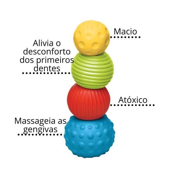 Imagem de Fofibolas brinquedo bebe sensorial macio encaixe empilhavel