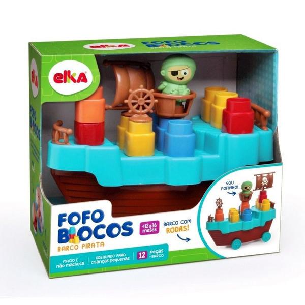 Fofo Blocos Barco Pirata - Elka Brinquedos Imagem de Fofo Blocos Barco Pirata - Elka Brinquedos