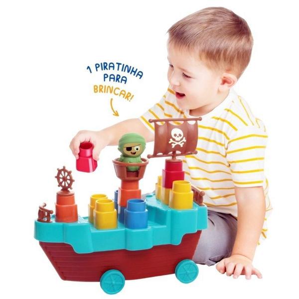 Fofo Blocos Barco Pirata - Elka Brinquedos Imagem de Fofo Blocos Barco Pirata - Elka Brinquedos