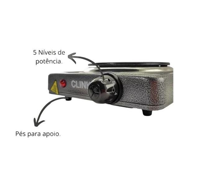 Imagem de Fogão 1 Boca 1000W Fogareiro 127V Cozinha Camping Elétrico