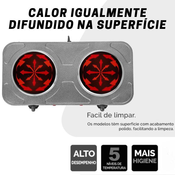 Imagem de Fogão 2 Bocas Elétrico Lenoxx Ideal pra Cozinhas Pequenas e Viagens 127V