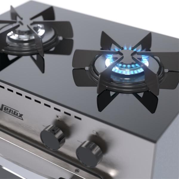 Fogao 2 Bocas Venax Mini Cook Inox Gas Glp Imagem de Fogao 2 Bocas Venax Mini Cook Inox Gas Glp