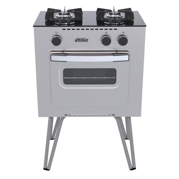 Fogao 2 Bocas Venax Mini Cook Inox Gas Glp Imagem de Fogao 2 Bocas Venax Mini Cook Inox Gas Glp