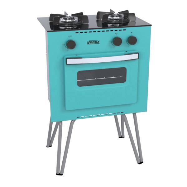 Imagem de Fogao 2 Bocas Venax Mini Cook Verde Gas Glp