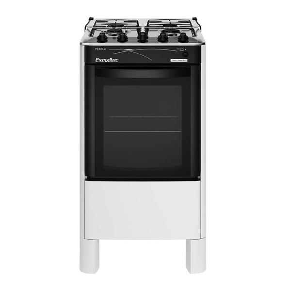 Imagem de Fogão 4 Bocas a Gás Esmaltec Pérola 4114 Acendimento Automático e Mesa Inox Branco Bivolt