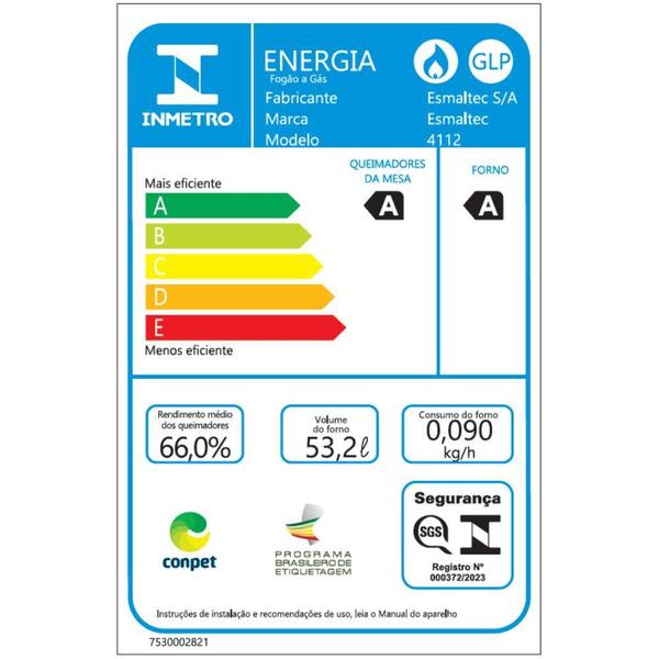 Imagem de Fogão 4 Bocas Automático Caribe Preto Esmaltec