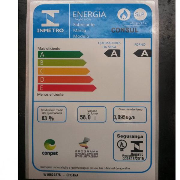 Imagem de Fogão 4 Bocas Consul CF04NAR Acendimento Automático