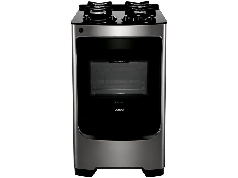 Fogão 4 Bocas Consul Inox Mesa de Vidro CFO4VARUNA Fogão 4 Bocas Consul Inox Mesa de Vidro CFO4VARUNA