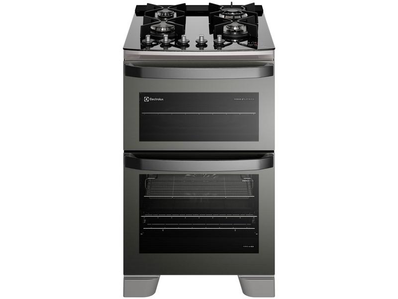 Imagem de Fogão 4 Bocas Electrolux Cinza Duplo Forno com Timer FE4AD