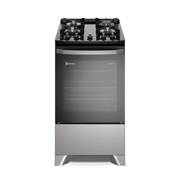 Fogão 4 bocas Electrolux Prata Efficient com Mesa de Vidro, Tripla Chama e VaporBake (FE4G... Fogão 4 bocas Electrolux Prata Efficient com Mesa de Vidro, Tripla Chama e VaporBake (FE4G...