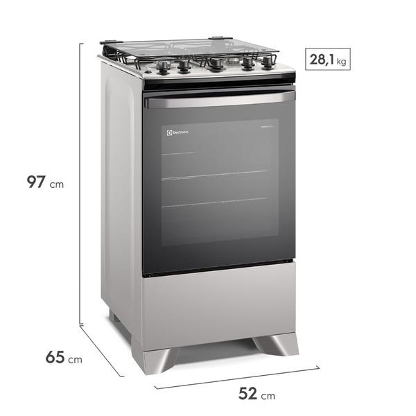 Imagem de Fogão 4 bocas Electrolux Prata Efficient com Mesa Inox, PerfectCook e VaporBake (FE4IS)