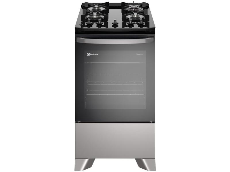Fogão 4 Bocas Electrolux Prata Mesa de Vidro Efficient com PerfectCook FE4GS Fogão 4 Bocas Electrolux Prata Mesa de Vidro Efficient com PerfectCook FE4GS