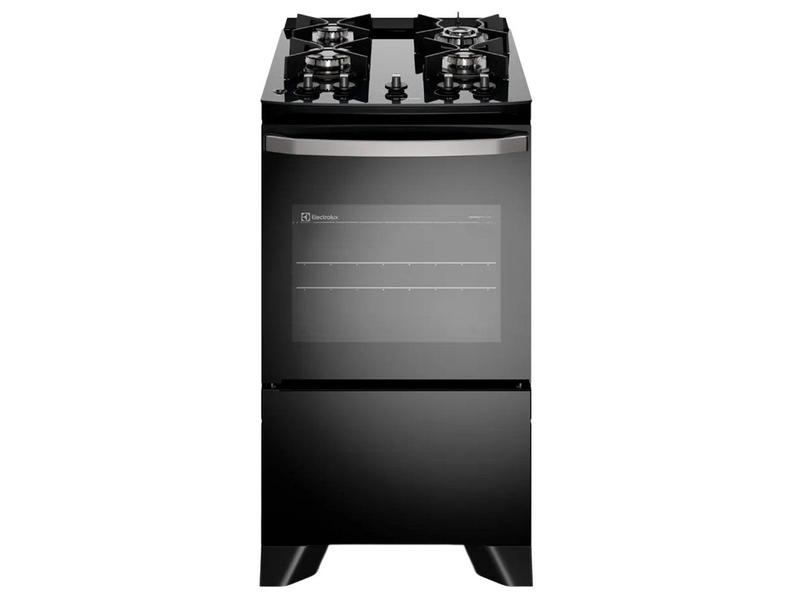 Fogão 4 bocas Electrolux Preto Efficient Mesa Vidro, Tripla Chama e PerfectCook (FE4GB)