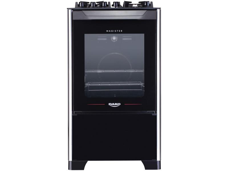 Fogão 4 Bocas Preto Mesa de Vidro Dako Magister Fogão 4 Bocas Preto Mesa de Vidro Dako Magister