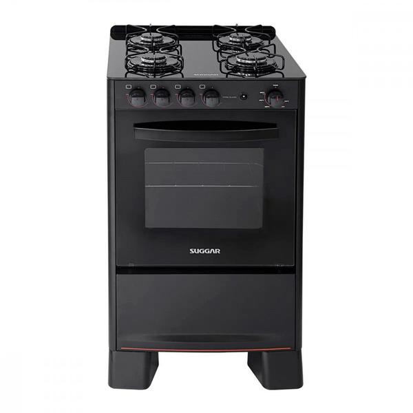 Fogão 4 Bocas Suggar Vidro Temperado Cook Glass Preto Bivolt - FGVCG410PT Fogão 4 Bocas Suggar Vidro Temperado Cook Glass Preto Bivolt - FGVCG410PT