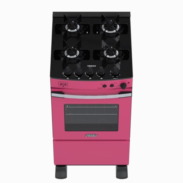 Imagem de Fogao 4 Bocas Venax Gaudi Vetro Vitreo Pink Gas Glp