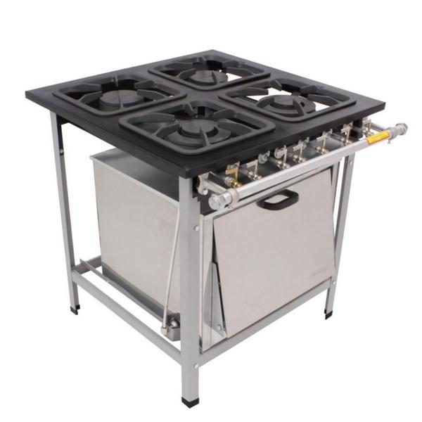 Imagem de Fogao 4B M-18 M/m Gas Glp Super Luxo 40X40 Perfil 6,5Cm Com Forno - Metalmaq