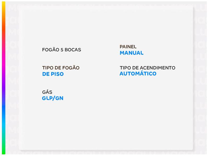 Imagem de Fogão 5 Bocas Brastemp Branco BFS5NDB