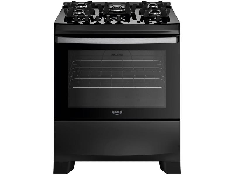 Fogão 5 Bocas Dako Preto Supreme Glass Fogão 5 Bocas Dako Preto Supreme Glass