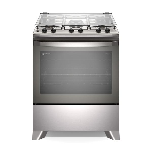 Fogão 5 bocas Electrolux Cinza Efficient com Mesa Inox, PerfectCook e VaporBake (FE5IC) Fogão 5 bocas Electrolux Cinza Efficient com Mesa Inox, PerfectCook e VaporBake (FE5IC)