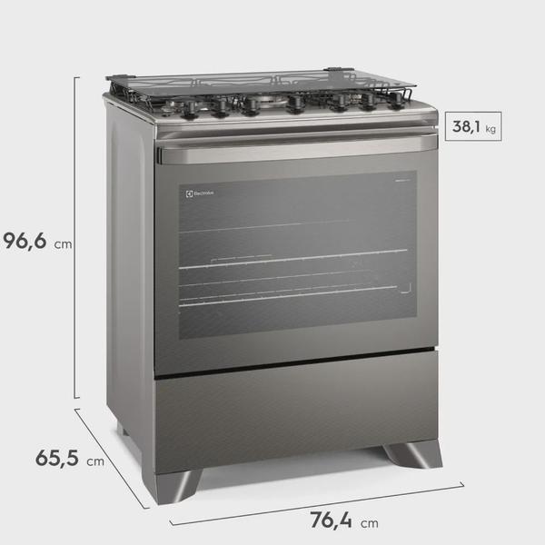 Imagem de Fogao 5 bocas Electrolux Cinza Experience com Mesa Inox