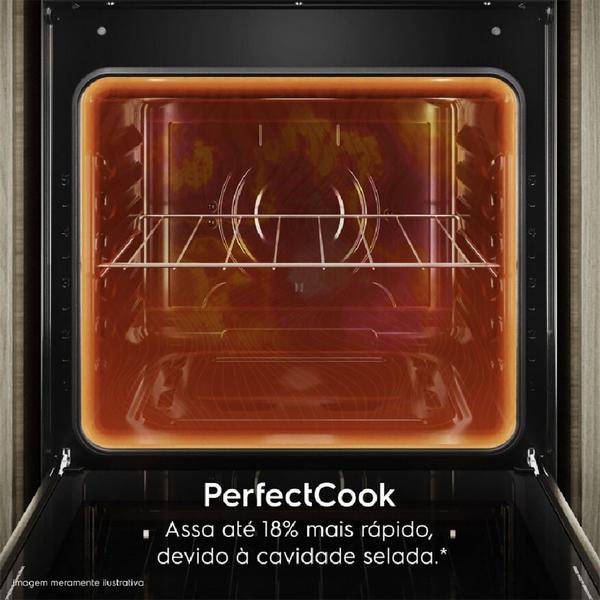 Imagem de Fogão 5 bocas Electrolux Preto Experience Mesa de Vidro, PerfectCook e VaporBake (FE5GP)