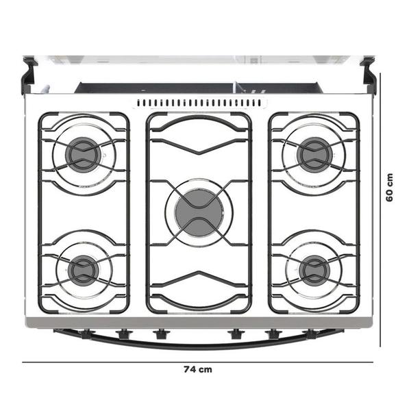 Imagem de Fogão 5 Bocas Hera Realce a Gás Branco Automático 94L GLP