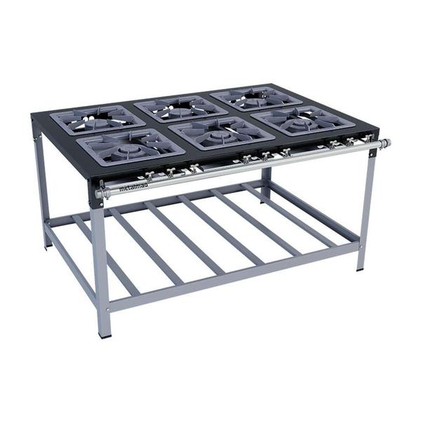 Fogao 6 Bocas M15 Premium 40X40 Perfil 6,5Cm Glp Para Panela Metalmaq Imagem de Fogao 6 Bocas M15 Premium 40X40 Perfil 6,5Cm Glp Para Panela Metalmaq