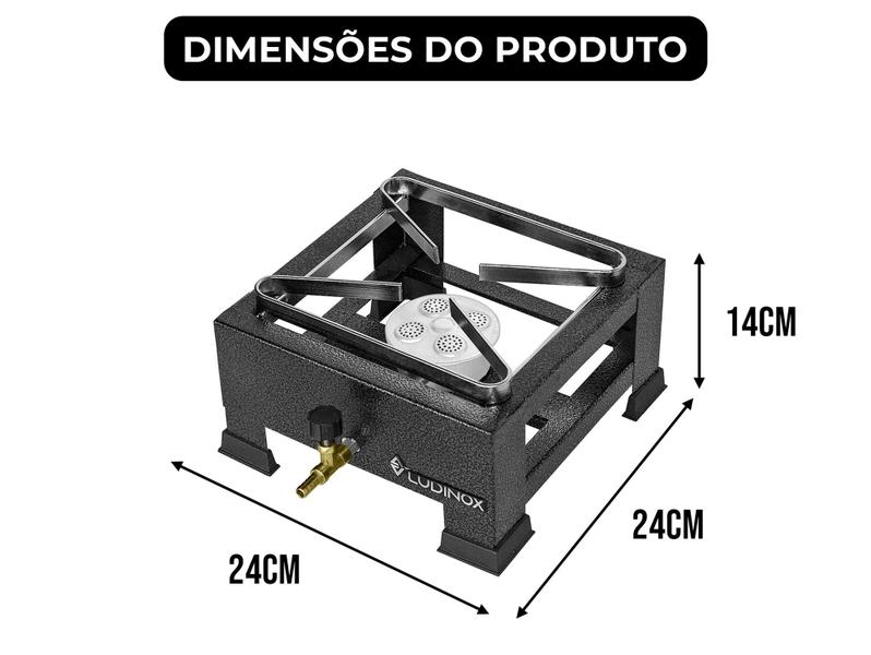 Imagem de Fogão A Gás Camping Alta Pressão 20x20 1 Boca Caminhoneiro Oferta