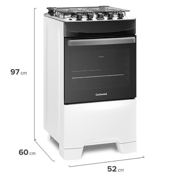 Imagem de Fogão a Gás de Piso 4 Bocas Continental Mesa de Inox - FC4IB