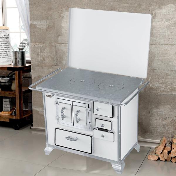 Fogão a Lenha N2 Gabinete Porta Dupla L/e Branco - Clarice Eletrodomésticos Imagem de Fogão a Lenha N2 Gabinete Porta Dupla L/e Branco