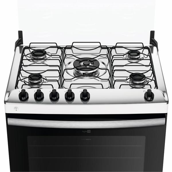 Imagem de Fogão Atlas Agile UP 5 bocas automático mesa de inox Branco Bivolt