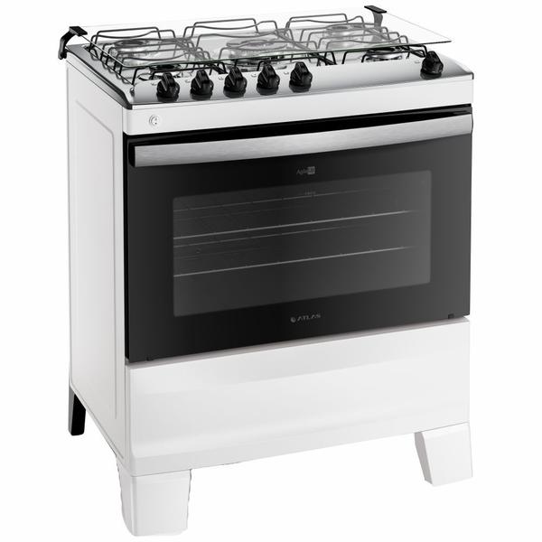 Imagem de Fogão Atlas Agile UP 5 bocas automático mesa de inox Branco Bivolt