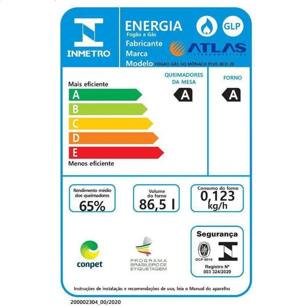 Imagem de Fogão Atlas Mônaco Plus 5 Bocas Acendimento Automático