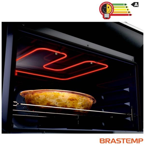 Imagem de Fogão Brastemp 5 Bocas Duplo Forno Cor Inox com Mesa de Vidro e Touch Timer com Autodesligamento