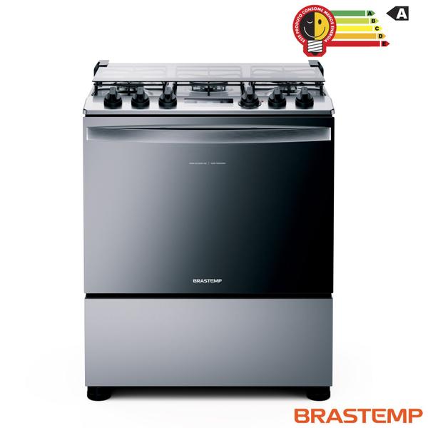 Imagem de Fogão Brastemp 5 Bocas Inox com Turbo Chama, Touch Timer e Autodesligamento - BRBFS5GCR2