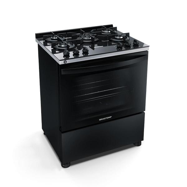 Fogão Brastemp 5 Bocas Preto Com Mesa de Vidro e Turbo Chama - BFS5VCE Fogão Brastemp 5 Bocas Preto Com Mesa de Vidro e Turbo Chama - BFS5VCE